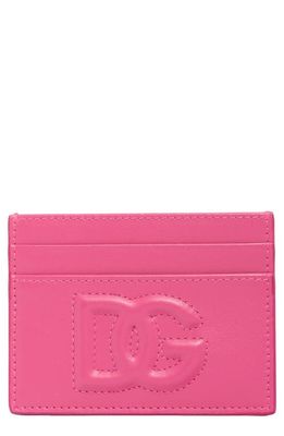 Dolce & Gabbana DG Logo Leather Card Case in Pink