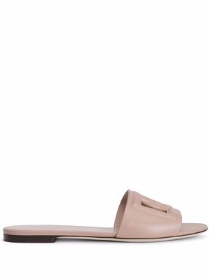 Dolce & Gabbana DG-logo leather sandals - Pink