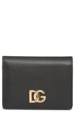 Dolce & Gabbana DG Logo Leather Wallet in 80999 Black