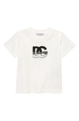 Dolce & Gabbana DG Logo Patch Cotton Jersey T-Shirt in W0111 Bianco