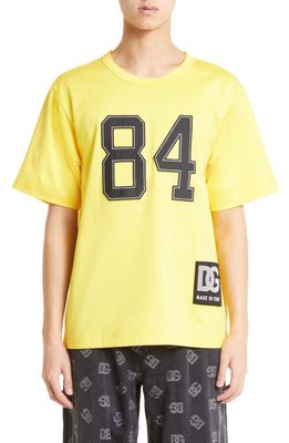 Dolce & Gabbana DG Logo Patch Cotton T-Shirt in Dark Yellow