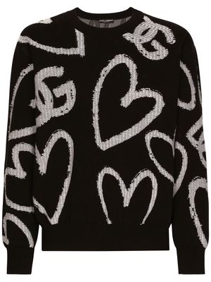 Dolce & Gabbana DG logo-pattern jumper - Black