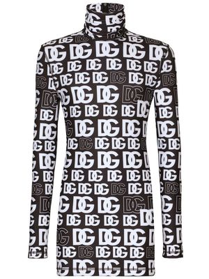 Dolce & Gabbana DG logo-print high-neck top - Black