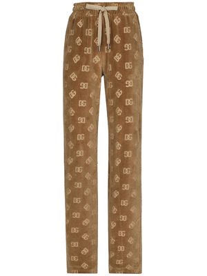 Dolce & Gabbana DG logo-print jacquard track pants - Brown