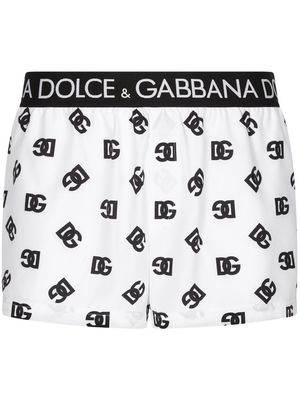 Dolce & Gabbana DG logo-print swimming shorts - White
