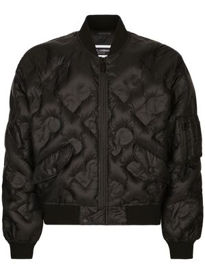 Dolce & Gabbana DG logo-quilted bomber jacket - Black