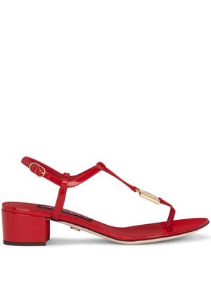 Dolce & Gabbana DG logo thong 40mm sandals - Red