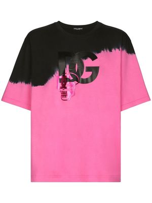 Dolce & Gabbana DG-logo tie-dye T-shirt - Black