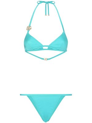 Dolce & Gabbana DG logo triangle bikini - Blue