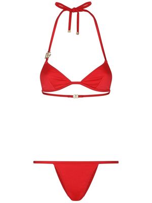 Dolce & Gabbana DG logo triangle bikini - Red