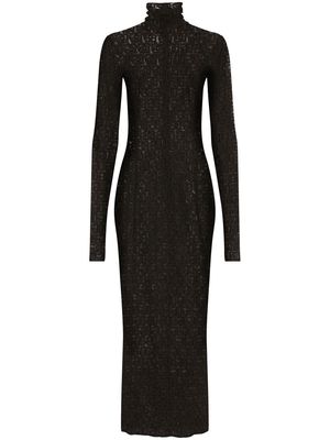 Dolce & Gabbana DG-logo tulle midi dress - Black