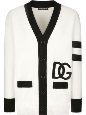Dolce & Gabbana DG logo wool cardigan - White