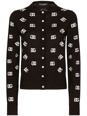 Dolce & Gabbana DG-logo wool-silk cardigan - Black