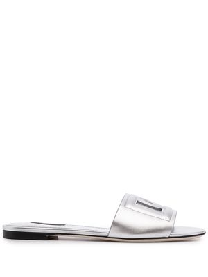 Dolce & Gabbana DG Millenials metallic leather sandals - Silver
