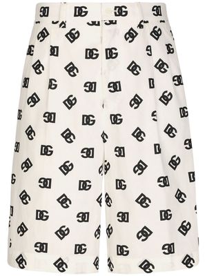 Dolce & Gabbana DG Monogram poplin shorts - White