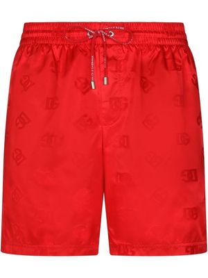 Dolce & Gabbana DG Monogram swim shorts - Red