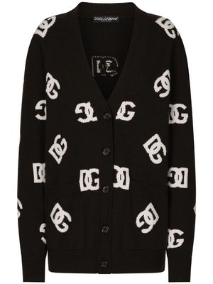 Dolce & Gabbana DG monogram virgin wool cardigan - Black