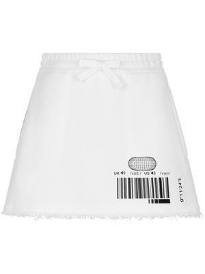 DOLCE & GABBANA DG VIBE graphic-print cotton skirt - White