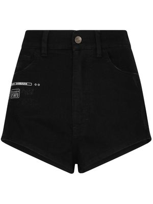 DOLCE & GABBANA DG VIBE logo-appliqué denim shorts - Black