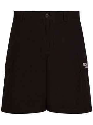 DOLCE & GABBANA DG VIBE logo-embroidered bermuda shorts - Black