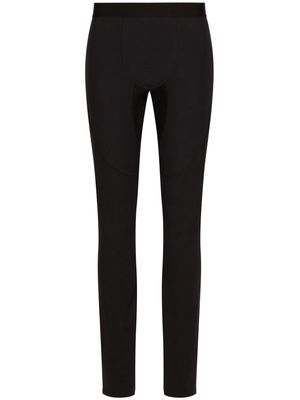 DOLCE & GABBANA DG VIBE logo-embroidered elasticated-waist leggings - Black