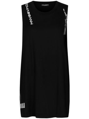 DOLCE & GABBANA DG VIBE logo-print cotton dress - Black