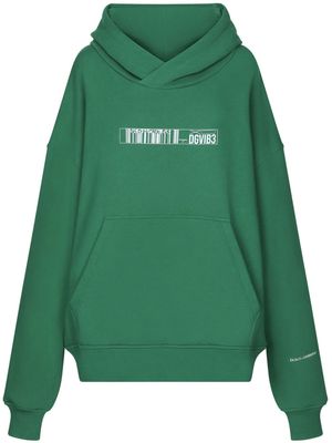 DOLCE & GABBANA DG VIBE logo-print cotton hoodie - Green