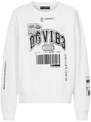 DOLCE & GABBANA DG VIBE logo-print cotton sweatshirt - White