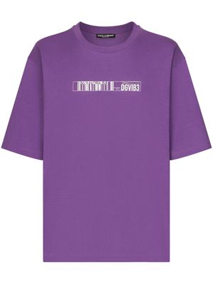 DOLCE & GABBANA DG VIBE logo-print cotton T-shirt - Purple