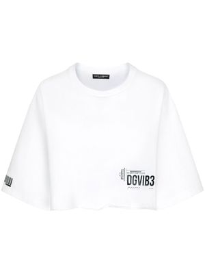 DOLCE & GABBANA DG VIBE logo-print cotton T-shirt - White