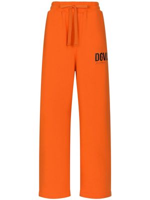 DOLCE & GABBANA DG VIBE logo-print cotton track pants - Orange