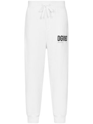 DOLCE & GABBANA DG VIBE logo-print cotton track pants - White