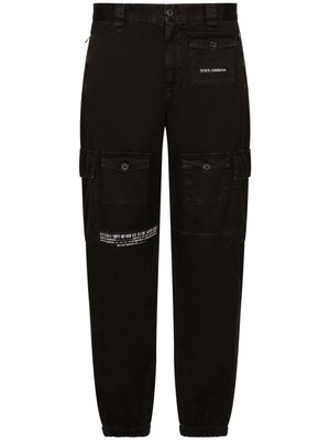 DOLCE & GABBANA DG VIBE logo-print cotton trousers - Black