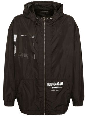 DOLCE & GABBANA DG VIBE logo-print hooded jacket - Black