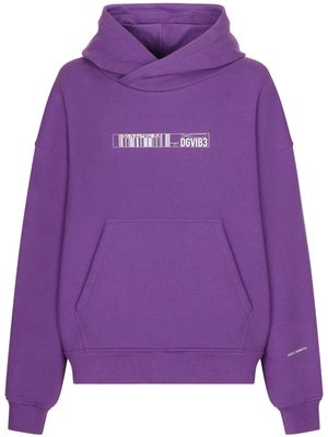 DOLCE & GABBANA DG VIBE slogan-print cotton hoodie - Purple