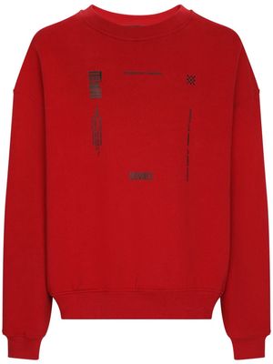 DOLCE & GABBANA DG VIBE slogan-print cotton jumper - Red