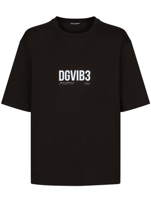 DOLCE & GABBANA DG VIBE slogan-print cotton T-shirt - Black