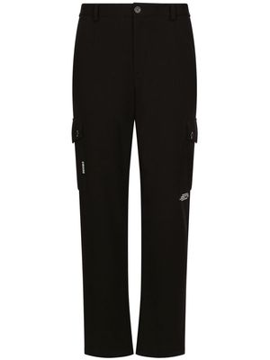 DOLCE & GABBANA DG VIBE straight-leg logo-print trousers - Black