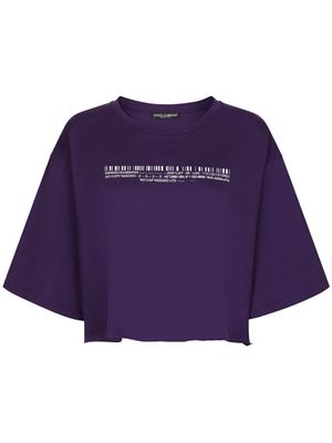 DOLCE & GABBANA DG VIBE text-print cotton T-shirt - Purple