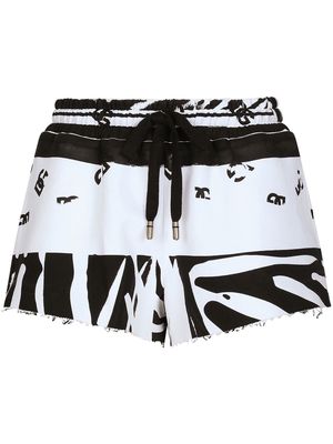 Dolce & Gabbana DG zebra-print shorts - White