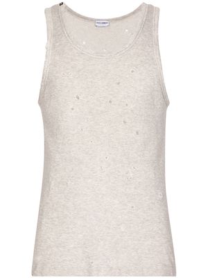 Dolce & Gabbana distressed cotton vest - Neutrals