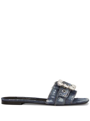 Dolce & Gabbana distressed denim sandals - Blue