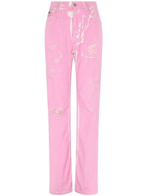 Dolce & Gabbana distressed-detail denim jeans - Pink