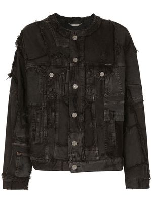 Dolce & Gabbana distressed-effect denim jacket - Black