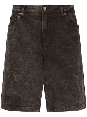 Dolce & Gabbana distressed mid-rise denim shorts - Black