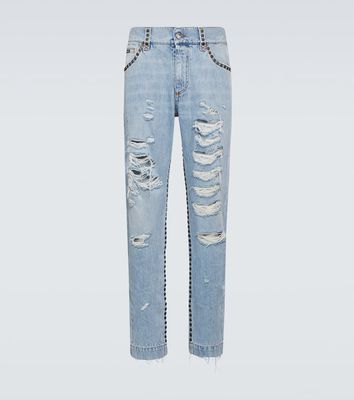 Dolce & Gabbana Distressed mid-rise straight jeans