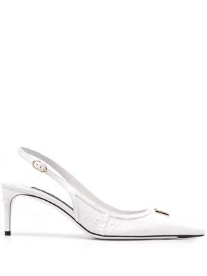 Dolce & Gabbana distressed pointed-toe 70mm pumps - White
