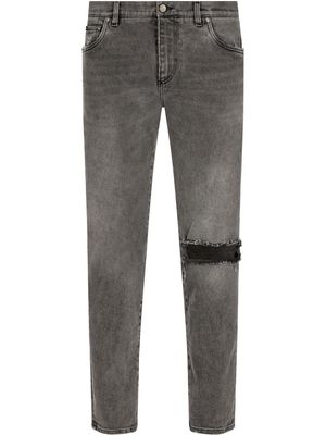 Dolce & Gabbana distressed slim-fit jeans - Grey