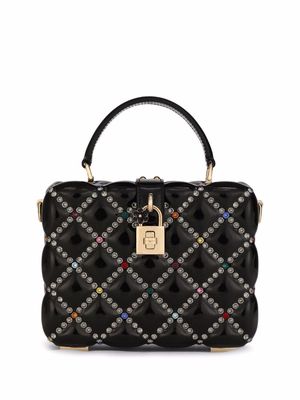 Dolce & Gabbana Dolce Box rhinestone-embellished top-handle bag - Black