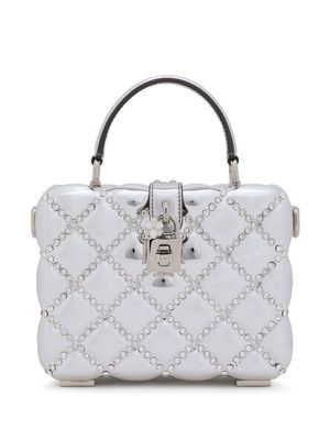 Dolce & Gabbana Dolce Box rhinestone-embellished top-handle bag - Metallic